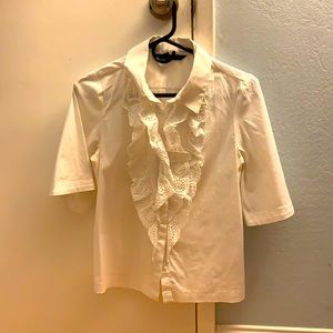 EUC Pretty White Lace Blouse (Size S) from White House Black Market